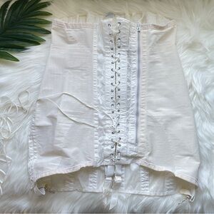 COPY - Vtg SPENCER Vintage 40s/50s Ivory Corset Girdle Lace Up Zip Up Boning
